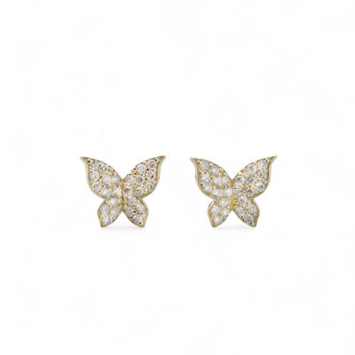 WEB限定】petit amie ダイヤモンド 蝶 ピアス K18YG 0.08ctx2 | WSP 