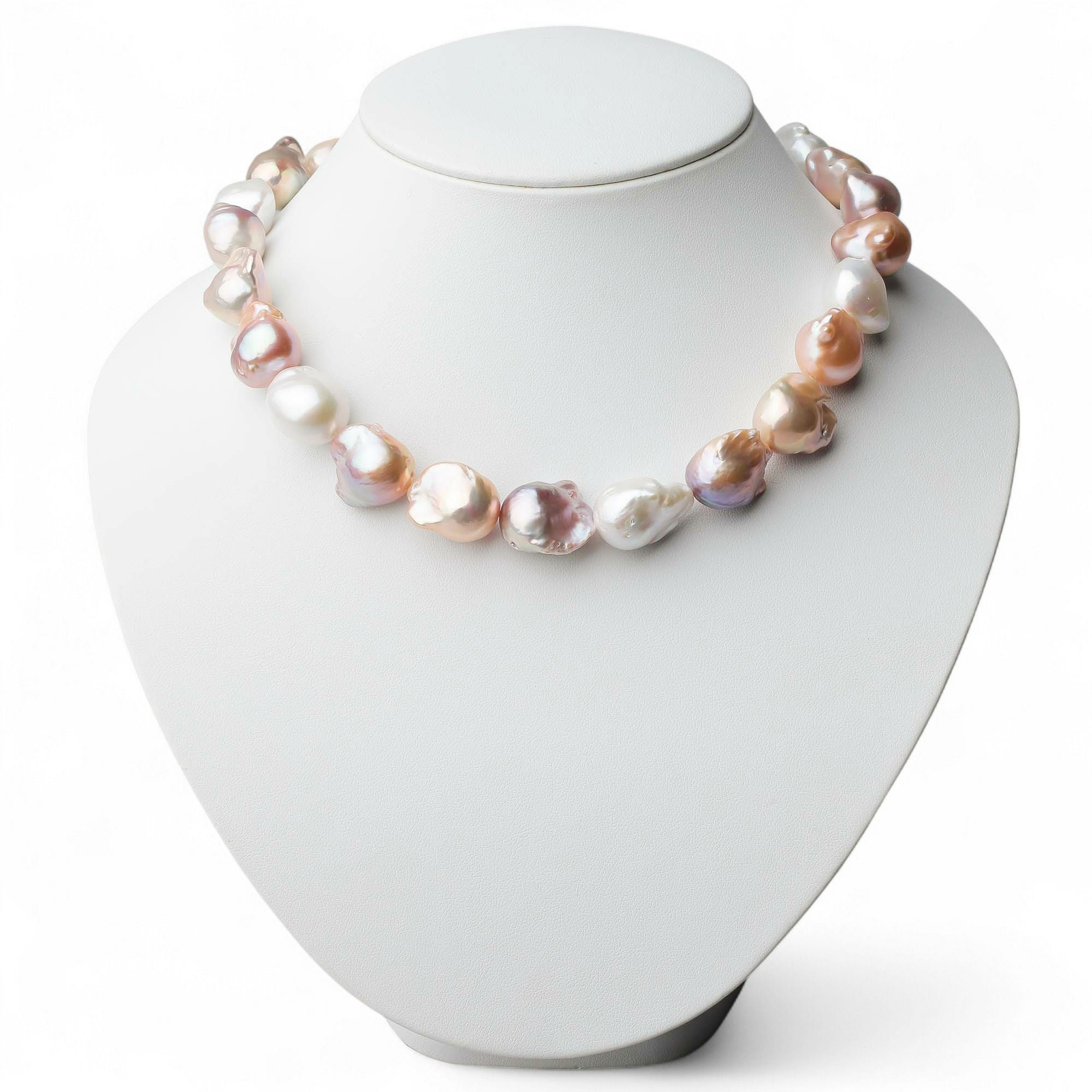 plumberry 淡水バロック真珠 ネックレス 15-18mm マルチカラー | 淡水