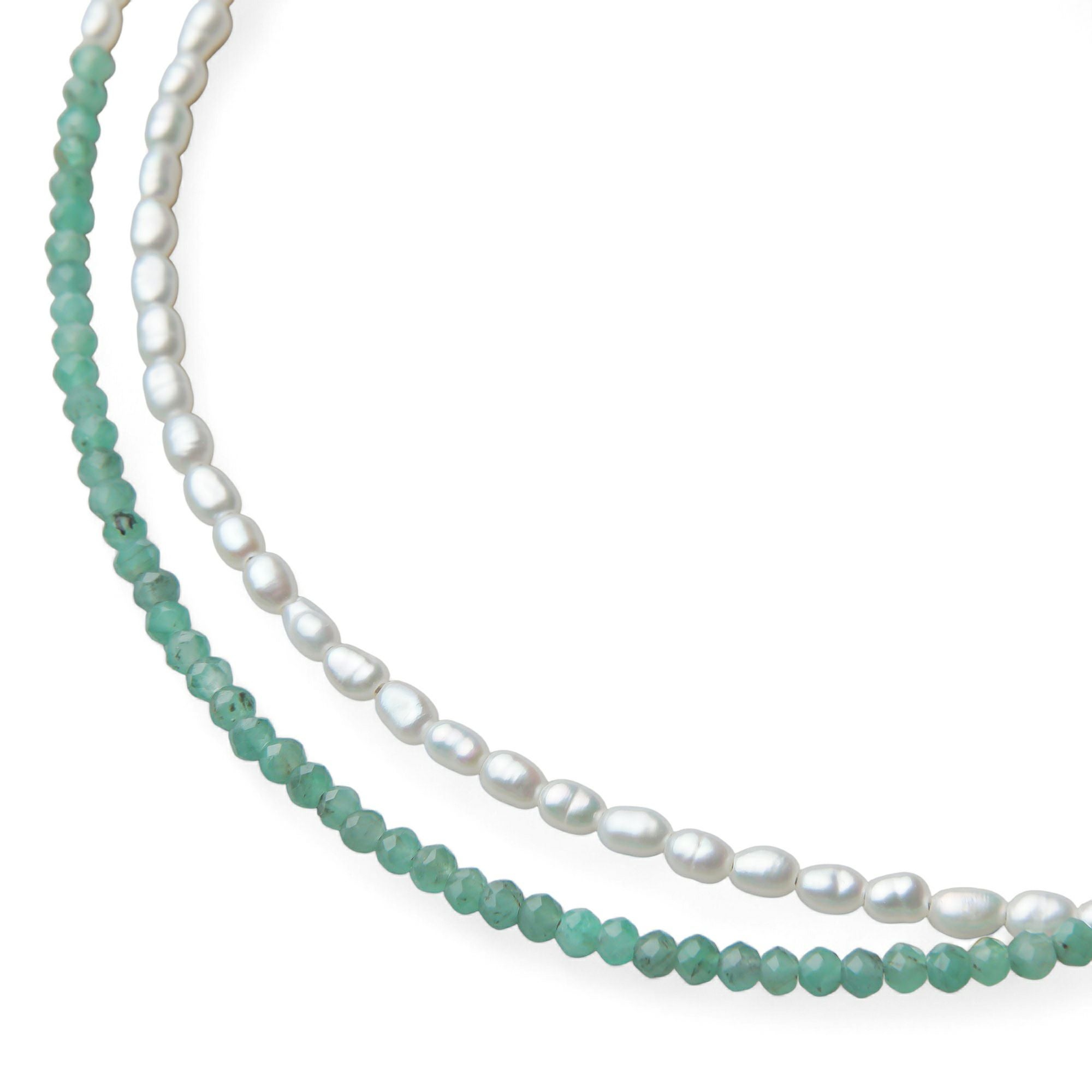 WEB限定】淡水真珠/エメラルド ネックレス 2.0-2.5mm ケシ | 淡水真珠