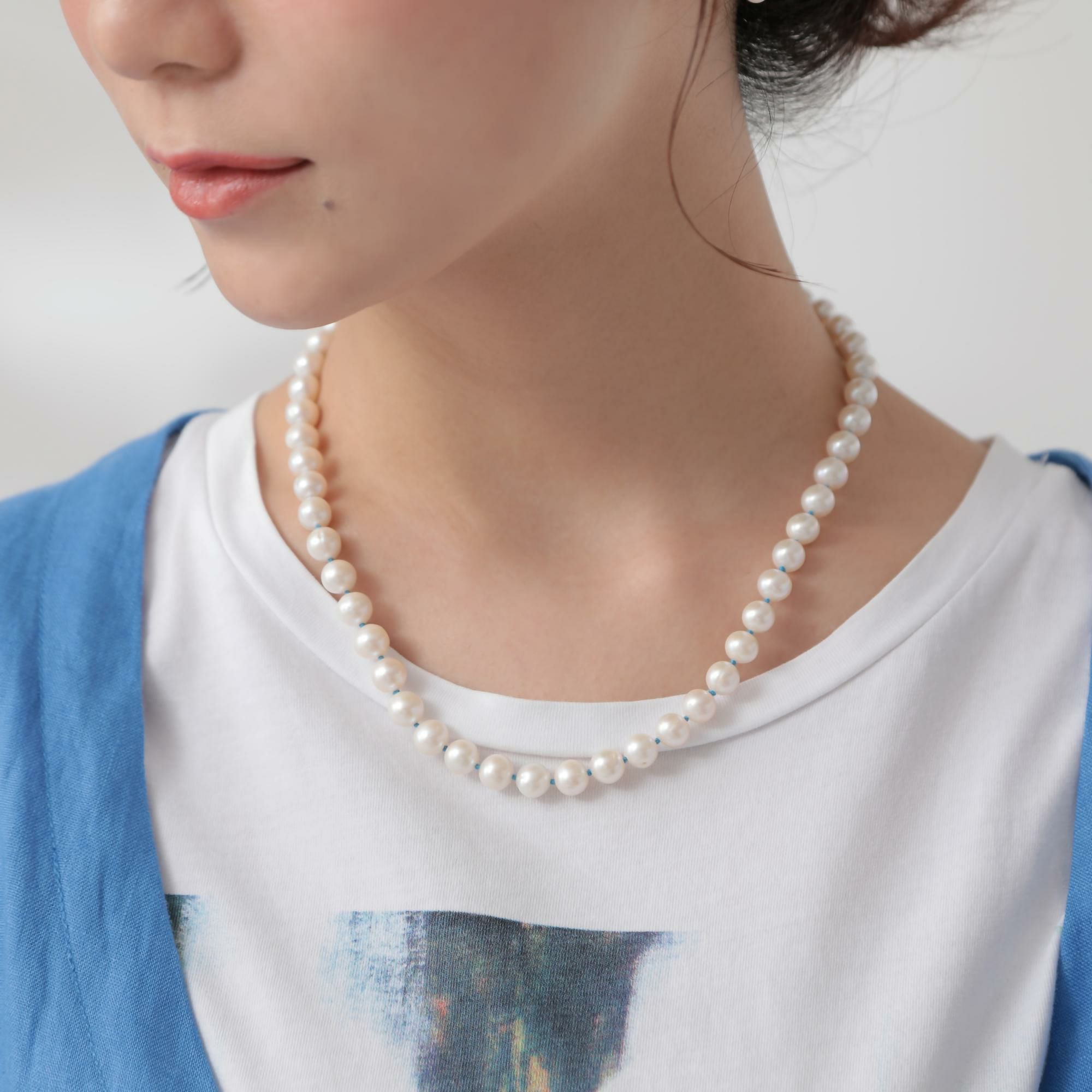 淡い色合いが素晴らしい。淡水真珠ネックレス 楽天市場】淡水真珠 ネックレス 7.5-8.0mm マルチカラー パール