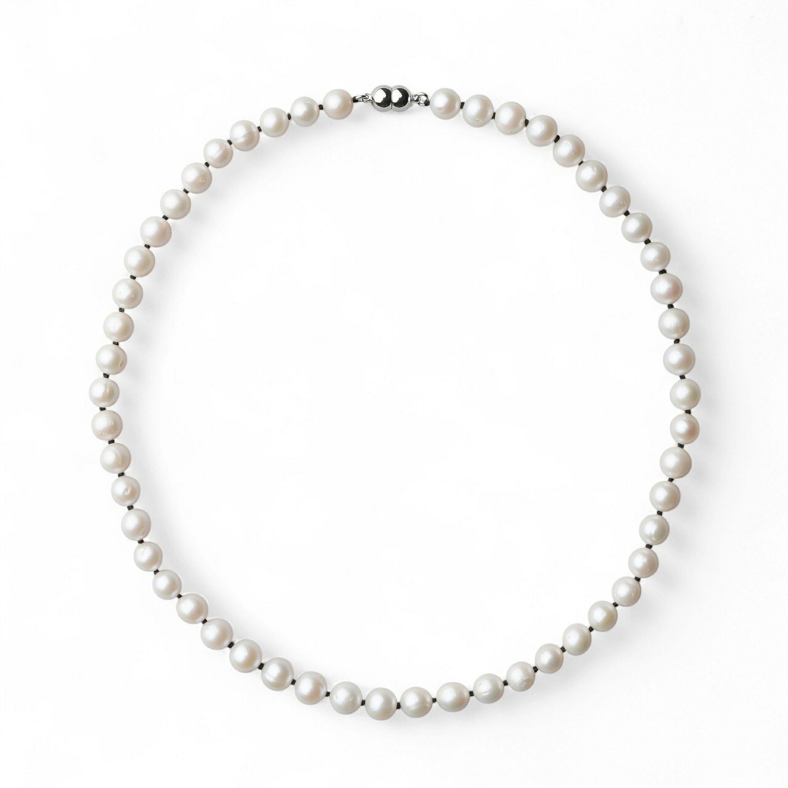 淡水真珠 カラーノットネックレス　7.5-8.0mm ブラック