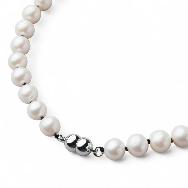 淡水真珠 カラーノットネックレス　7.5-8.0mm ブラック