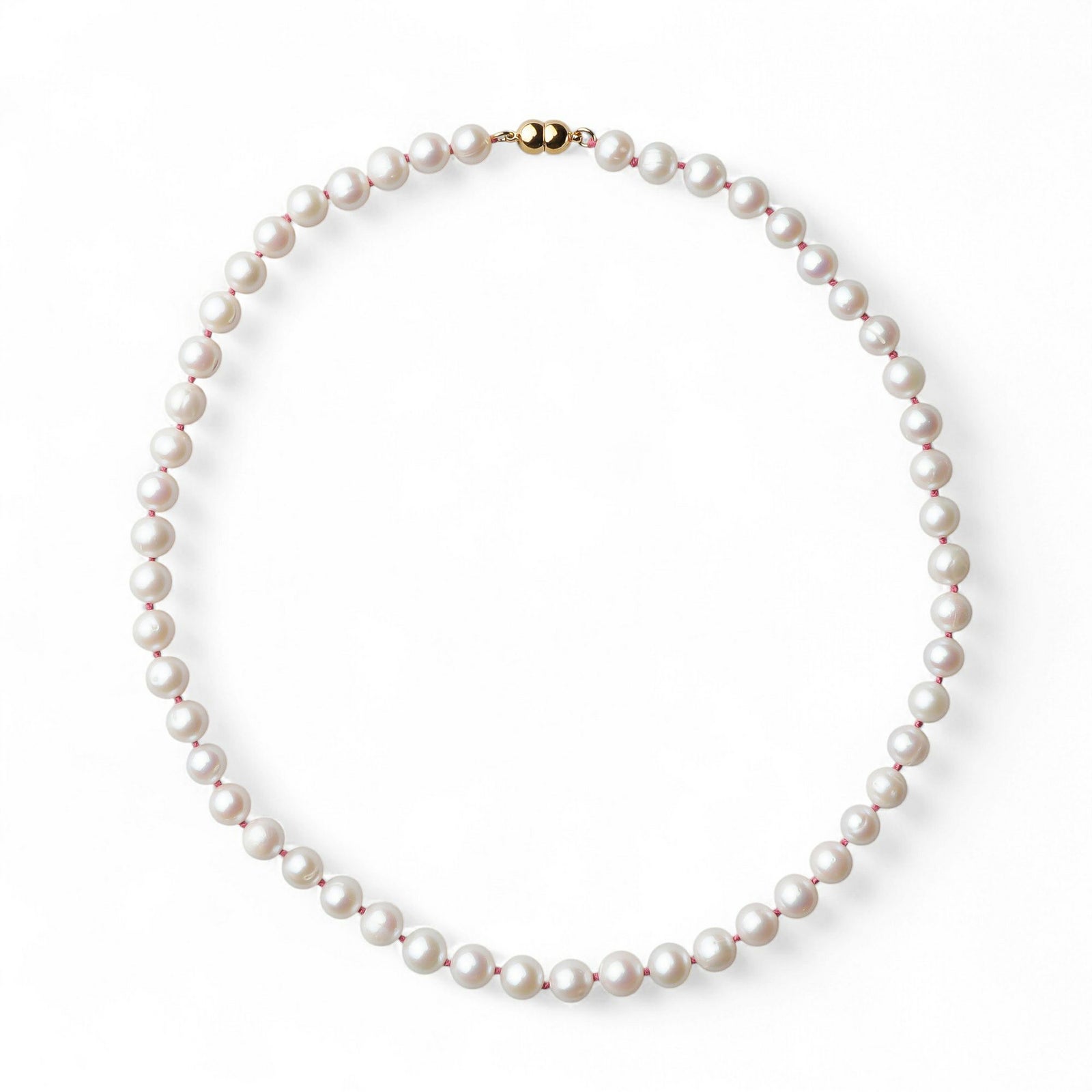 淡水真珠 カラーノットネックレス　7.5-8.0mm ピンク