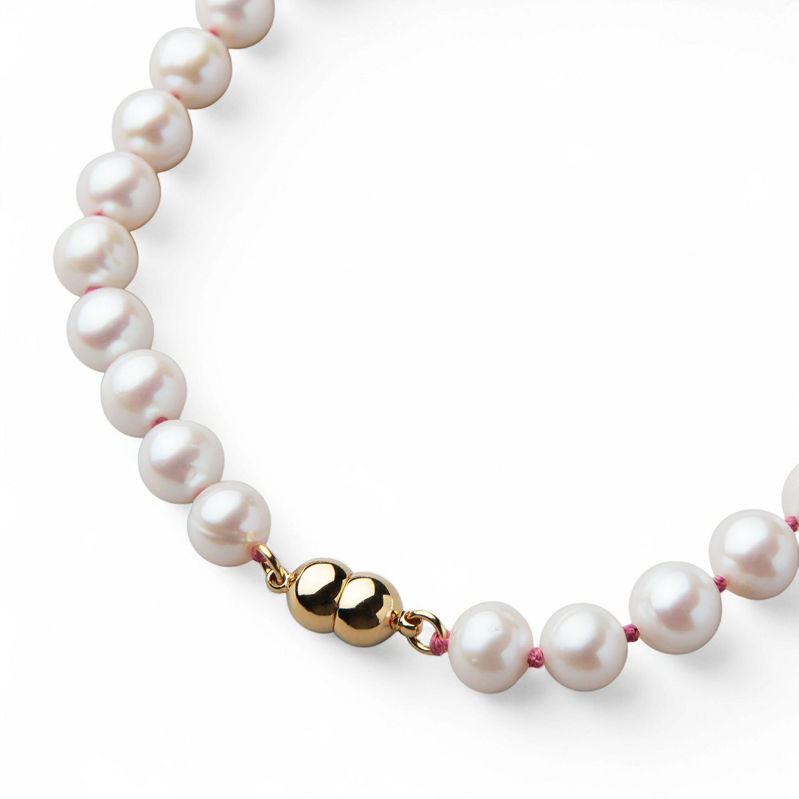 淡水真珠 カラーノットネックレス　7.5-8.0mm ピンク