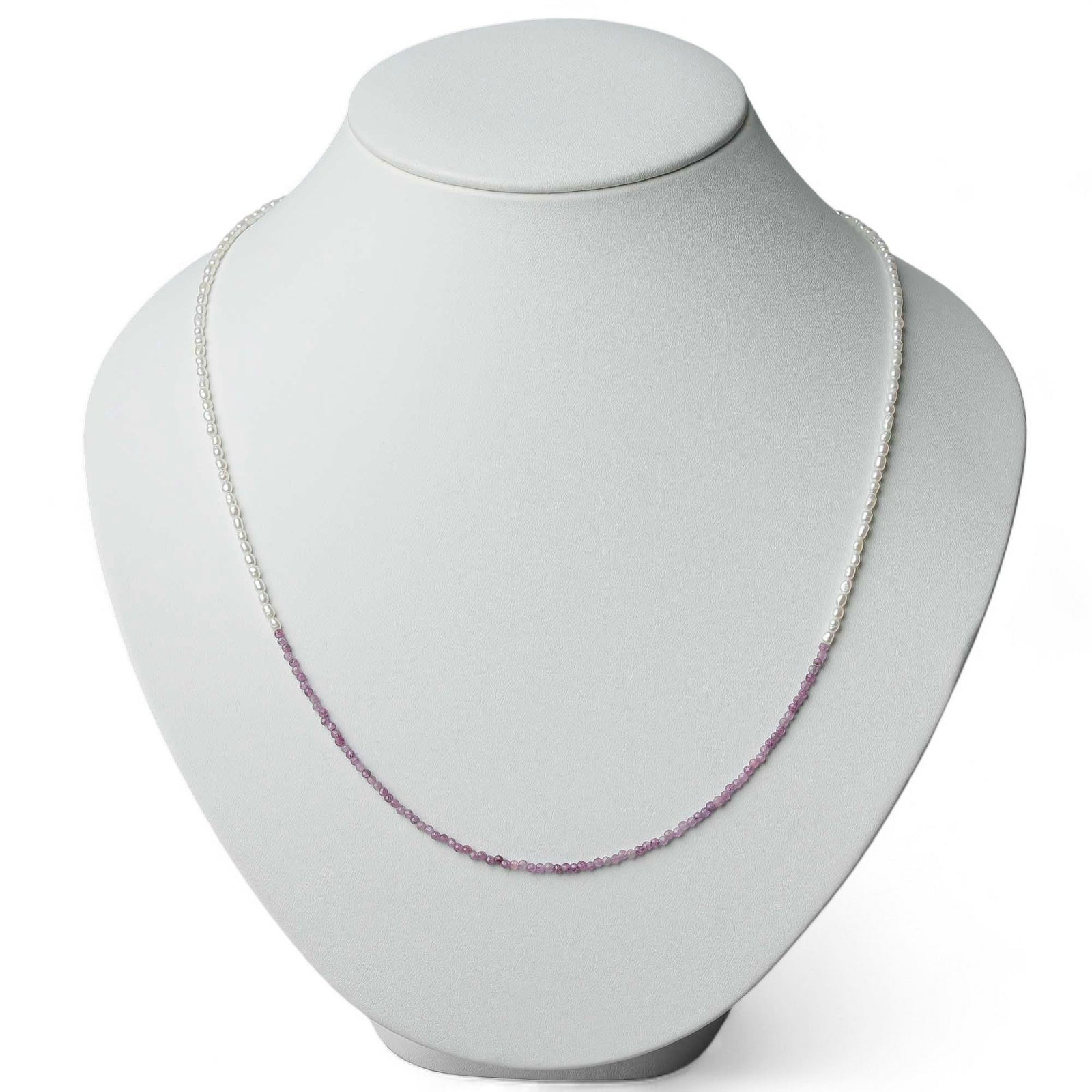 淡水真珠/スタールビー ネックレス　2.0-2.5mm ケシ