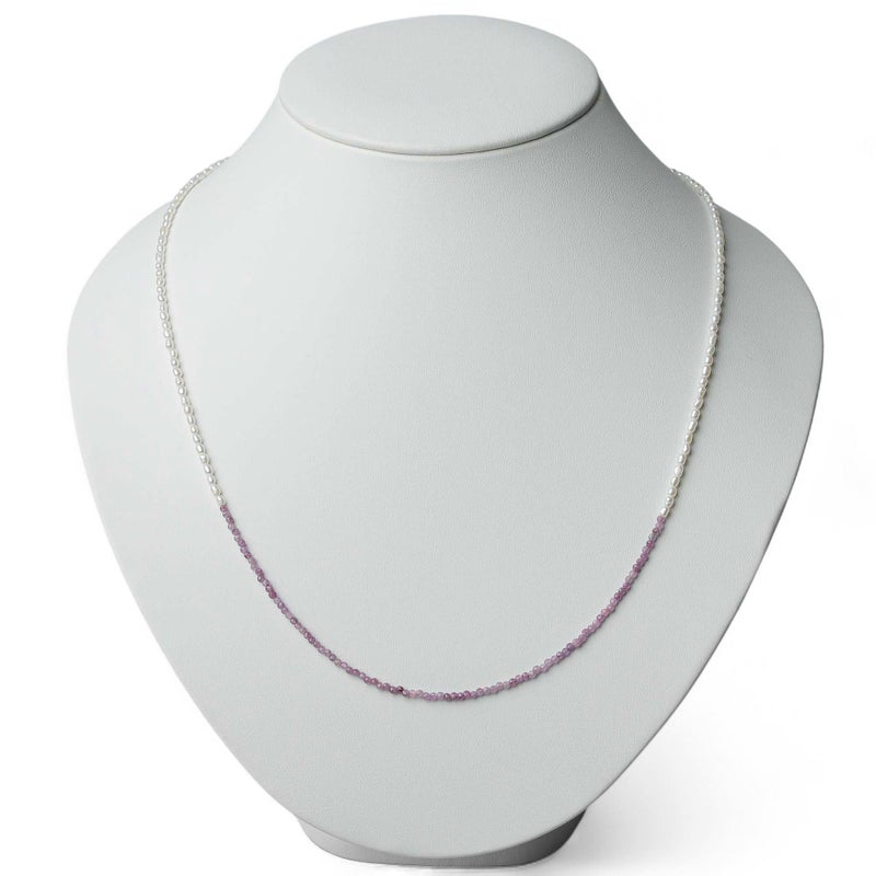 淡水真珠/スタールビー ネックレス　2.0-2.5mm ケシ