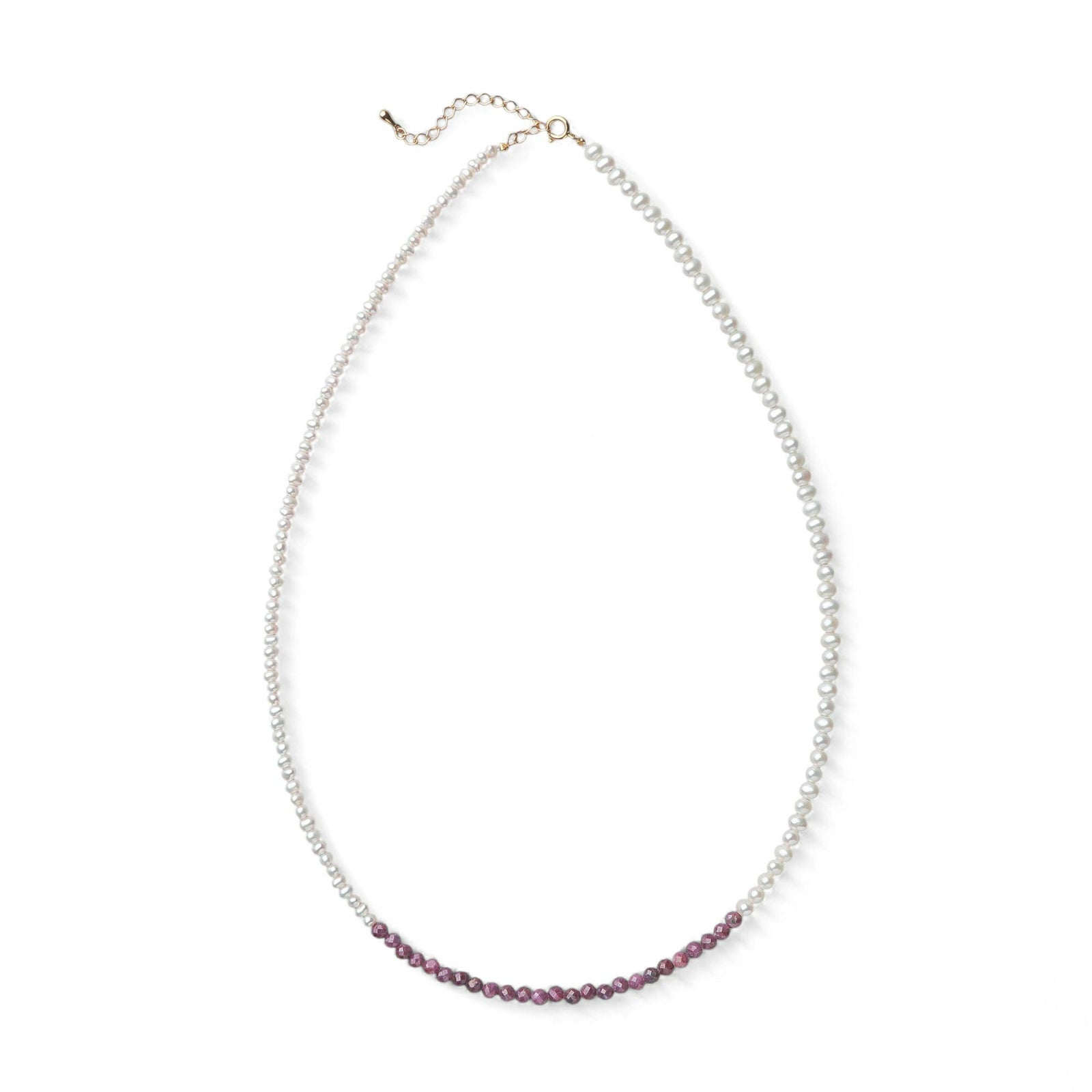 淡水真珠×ルビー ネックレス　2.5-5.0mm ミックス