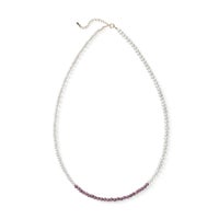 淡水真珠×ルビー ネックレス　2.5-5.0mm ミックス