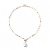 MARLENA 淡水真珠 チェーンペンダント 12mmUP  SILVER925 GP バロック