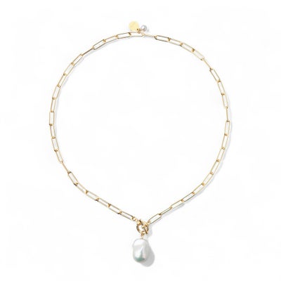 MARLENA 淡水真珠 チェーンペンダント 12mmUP  SILVER925 GP バロック