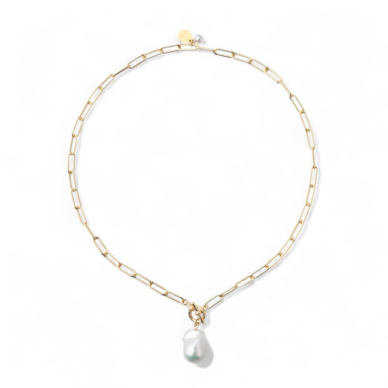 MARLENA 淡水真珠 チェーンペンダント 12mmUP  SILVER925 GP バロック