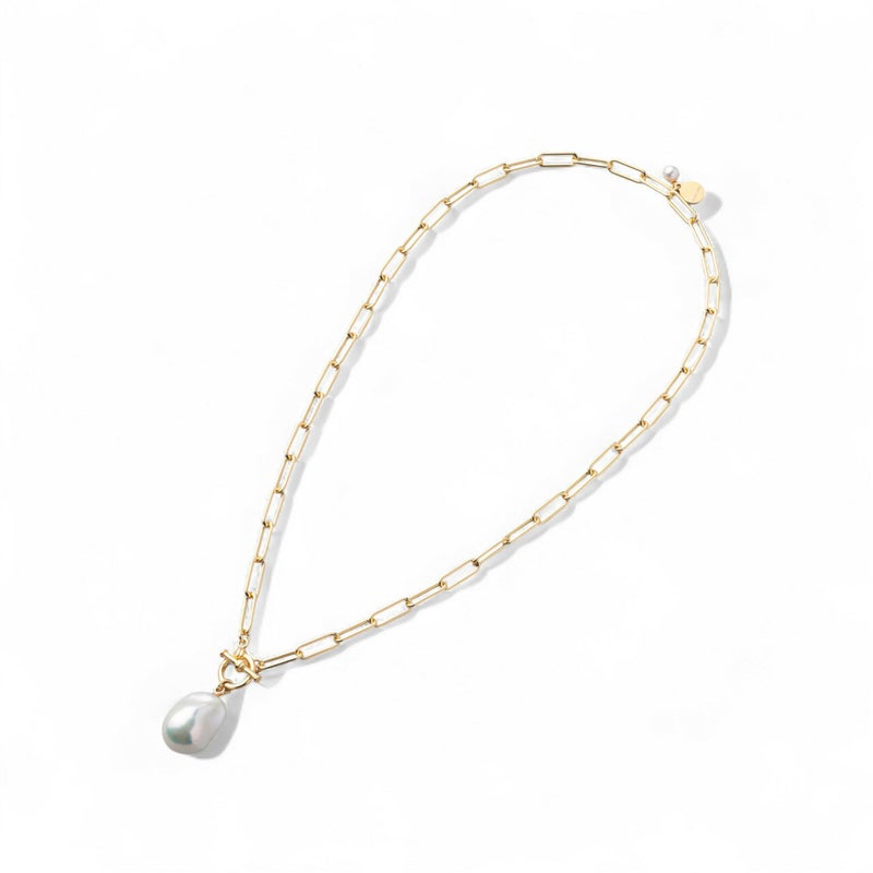 MARLENA 淡水真珠 チェーンペンダント 12mmUP  SILVER925 GP バロック