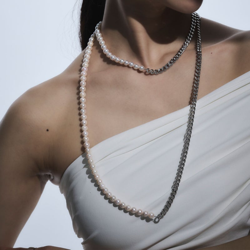 Martine マルティーヌロングネックレス あこや真珠 7.5-8.0mm SV925