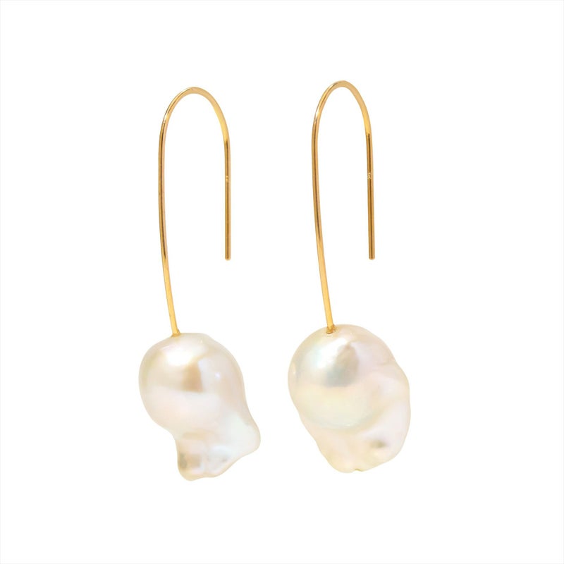 MARLENA 淡水真珠 ピアス 9-12mm K10YG  マロロフック