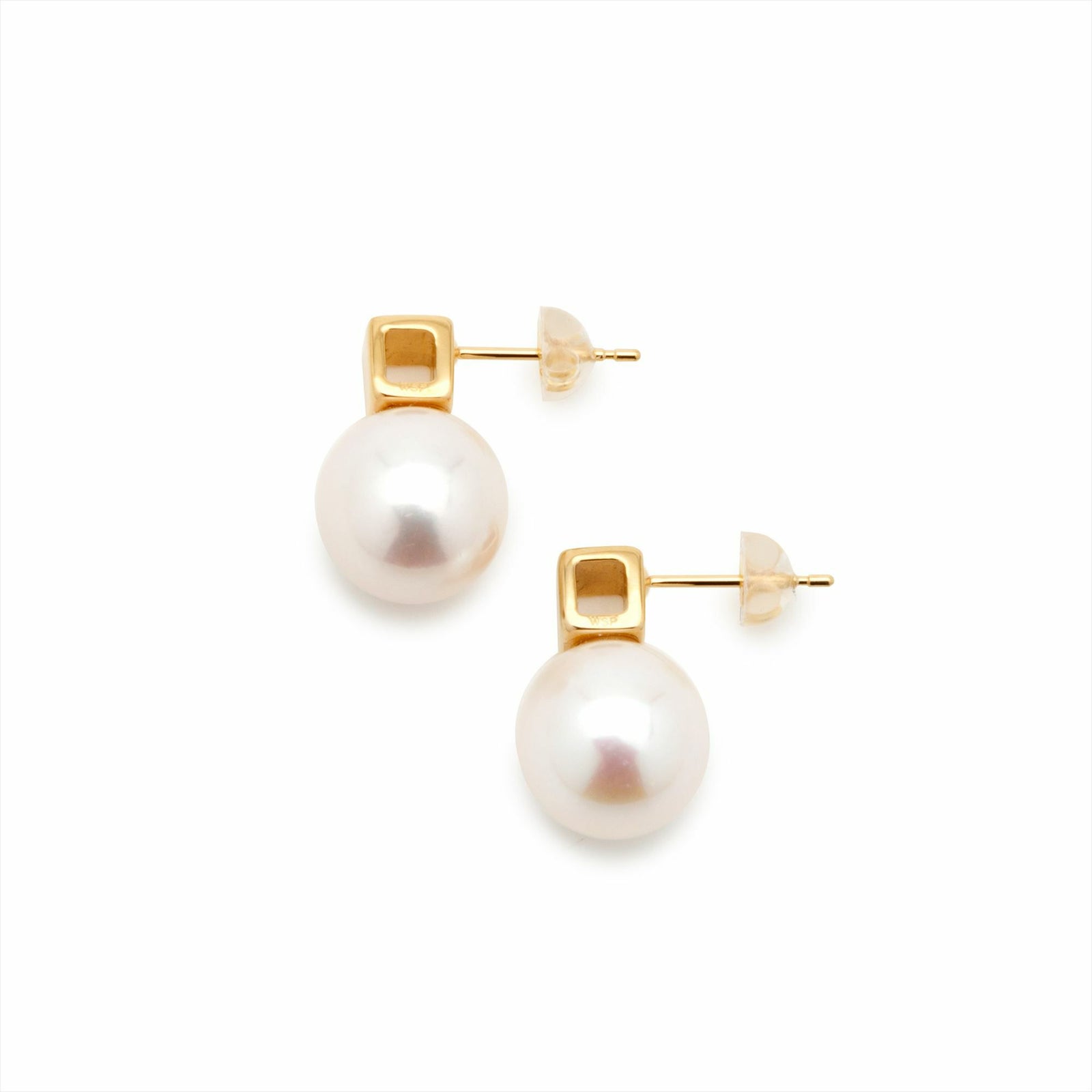 マルレナ キャレピアス 淡水真珠 9mmUP ホワイト K18WG/K18YG/SV925