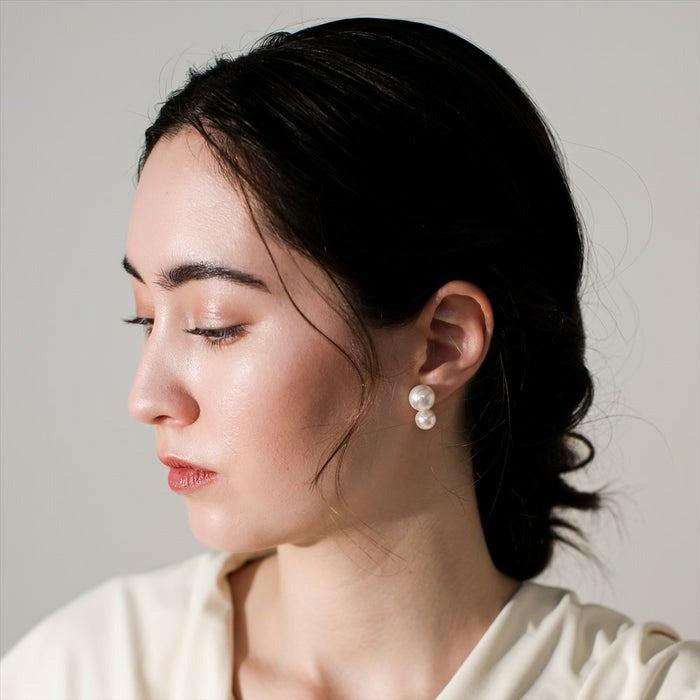 MARLENA 淡水真珠 ピアス/イヤリング　9-12mm K14WG/SILVER925