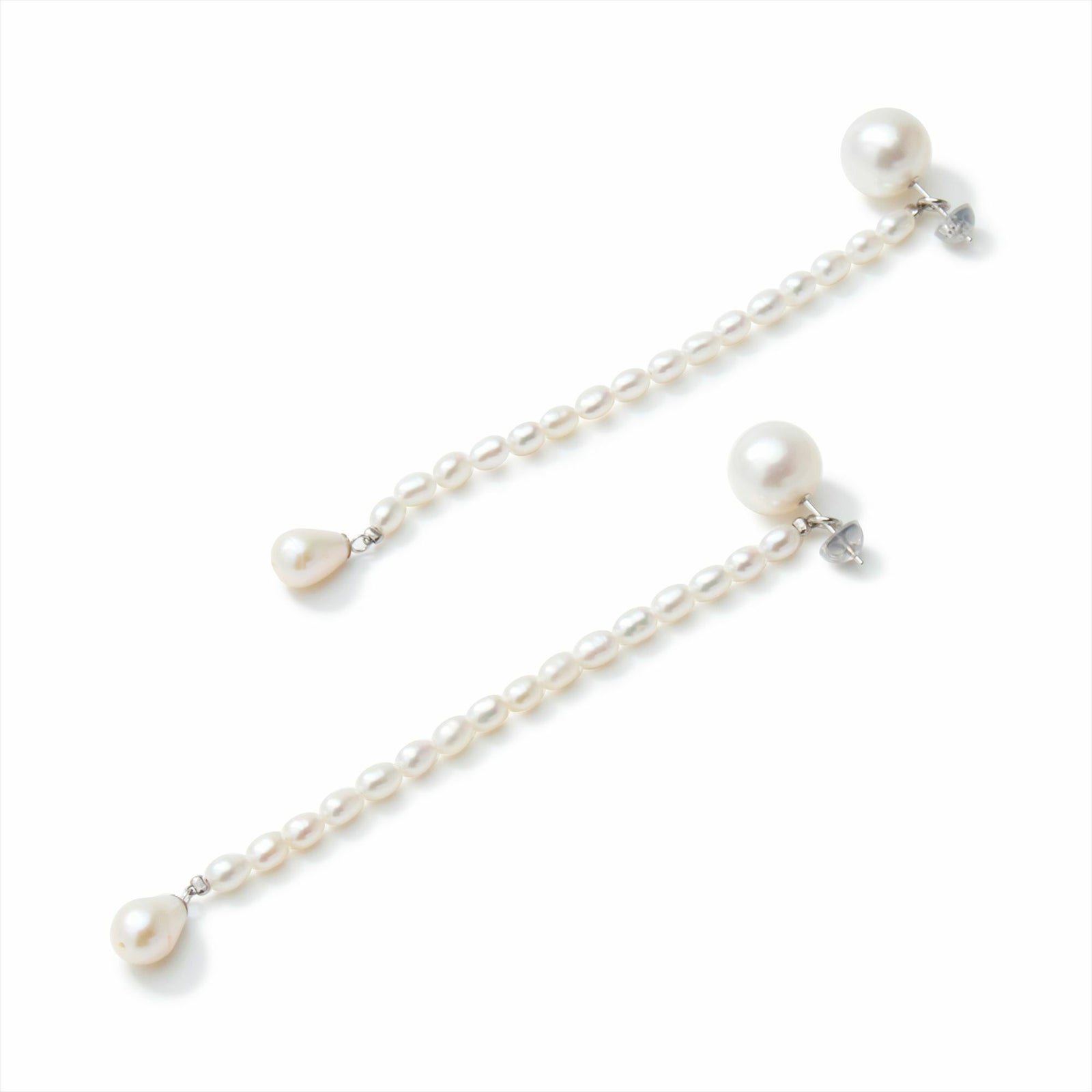 MARLENA 淡水真珠 ピアス 11-12mm/3.5-7.0mm  K14WG  リズチャーム