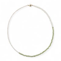 淡水真珠×ペリドット ネックレス　2.5-5.0mm ミックス