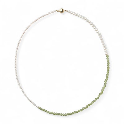 淡水真珠×ペリドット ネックレス　2.5-5.0mm ミックス