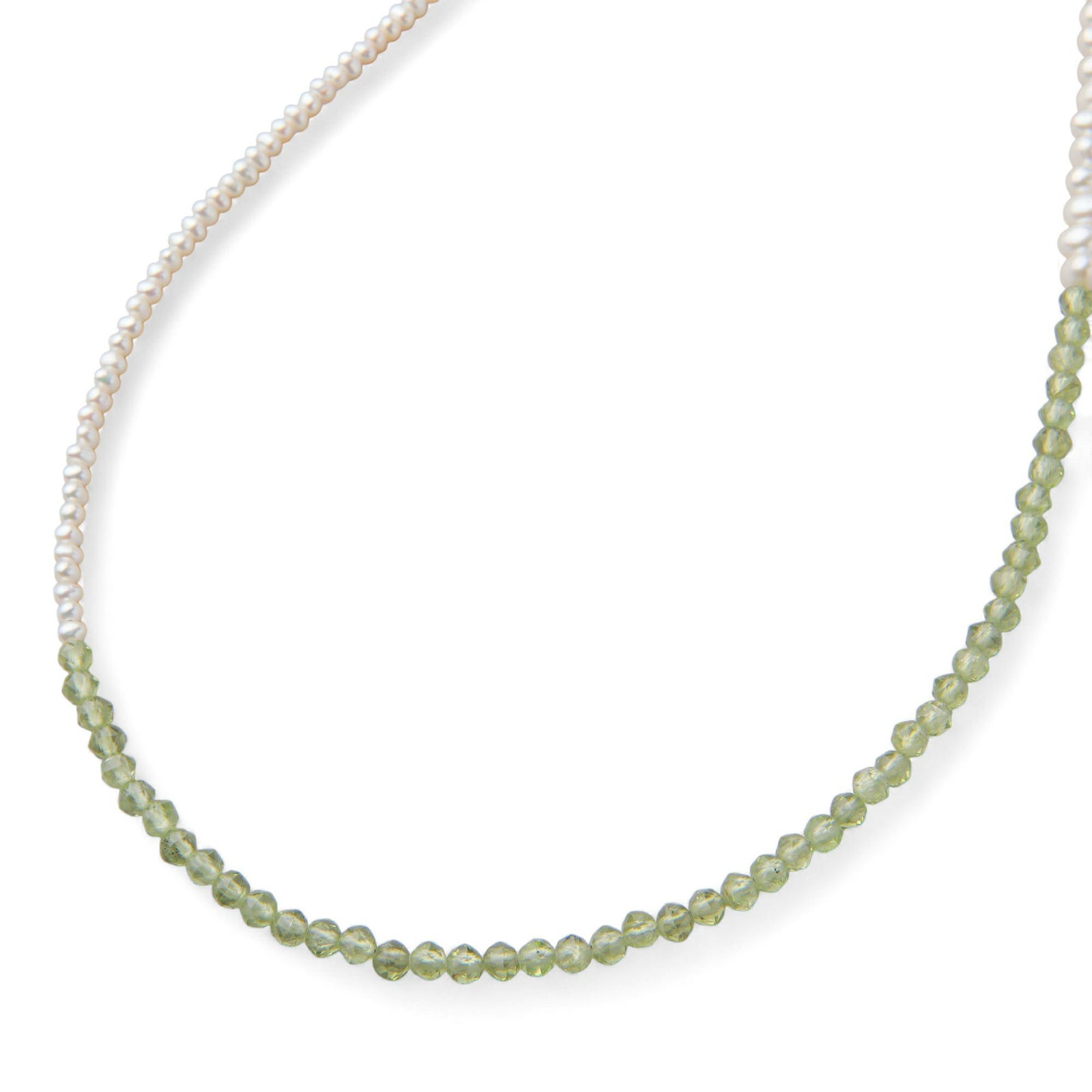 淡水真珠×ペリドット ネックレス　2.5-5.0mm ミックス