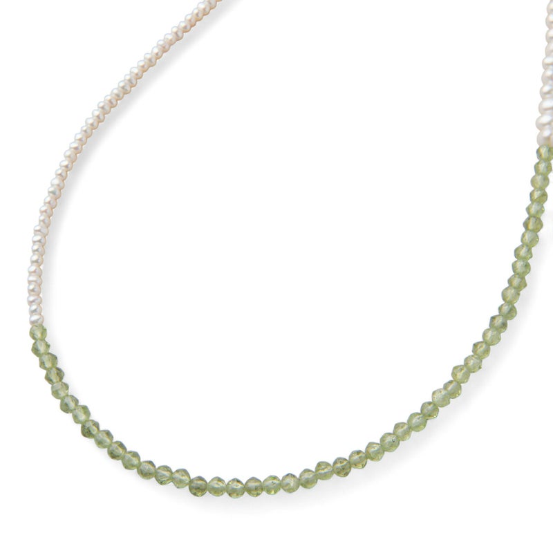 淡水真珠×ペリドット ネックレス　2.5-5.0mm ミックス