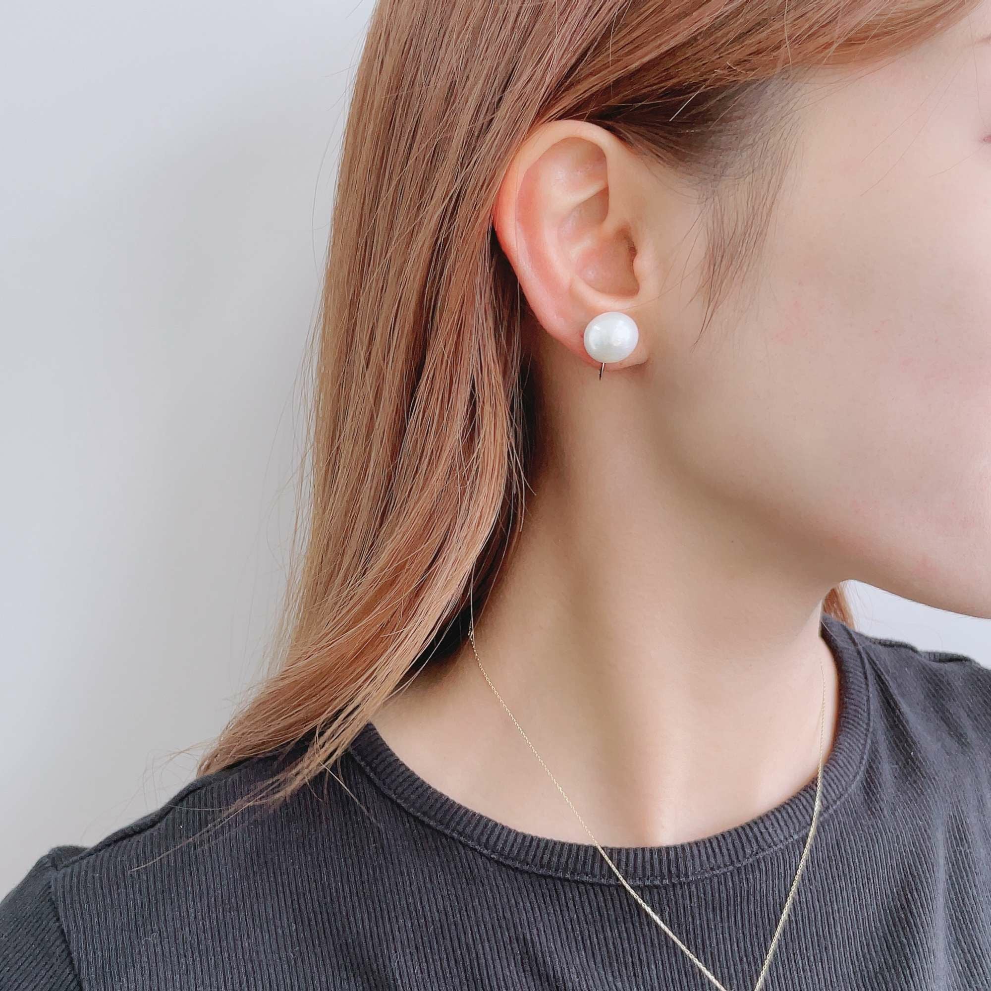 WEB限定】淡水真珠 (有核) ピアス/イヤリング 11mmUP K14WG/SV925