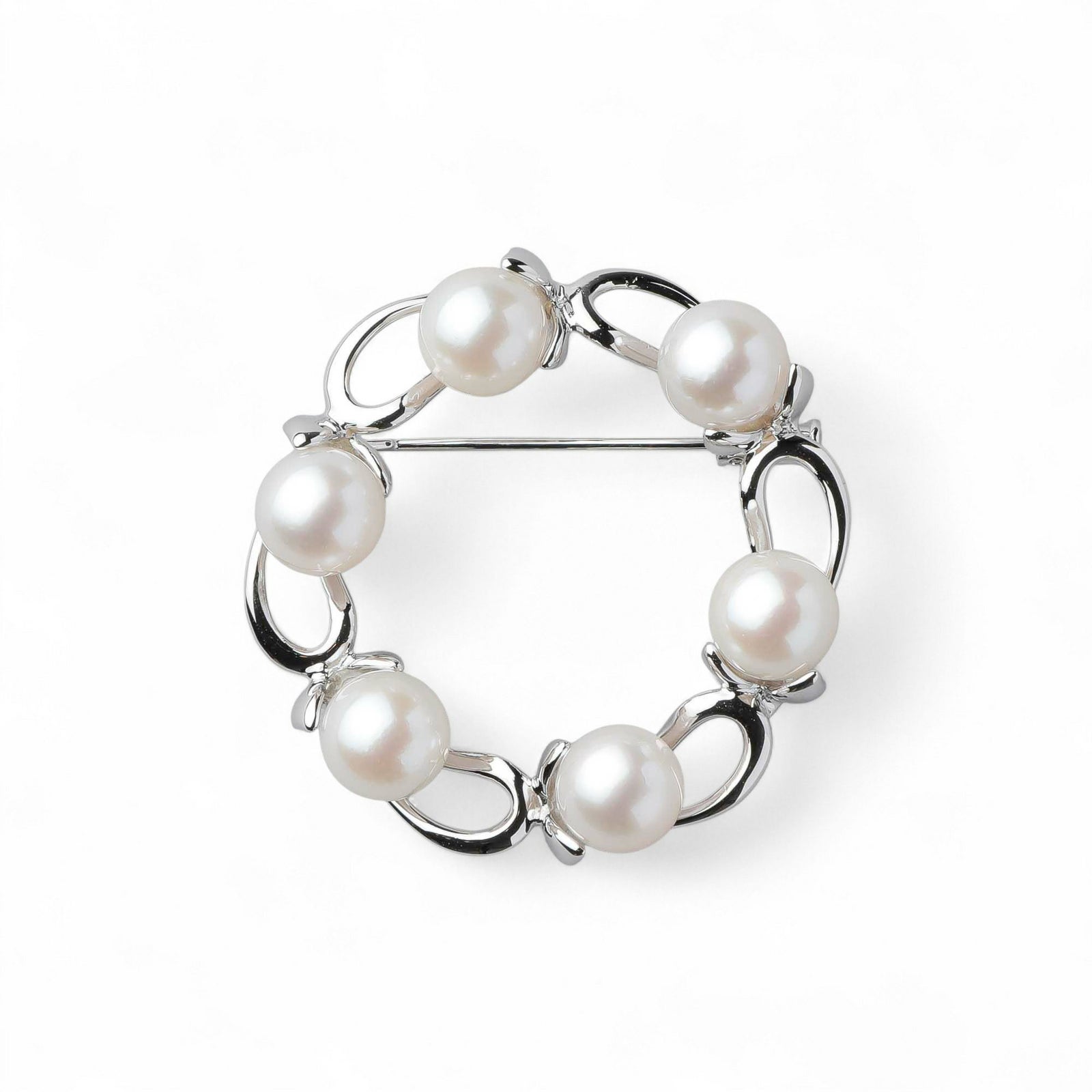 あこや真珠 ブローチ サークル　7.5-8.0mm　SV925