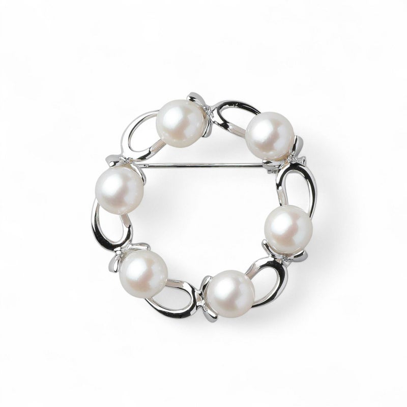 あこや真珠 ブローチ サークル　7.5-8.0mm　SV925