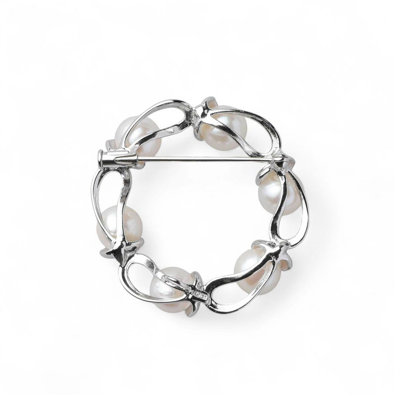 あこや真珠 ブローチ サークル　7.5-8.0mm　SV925