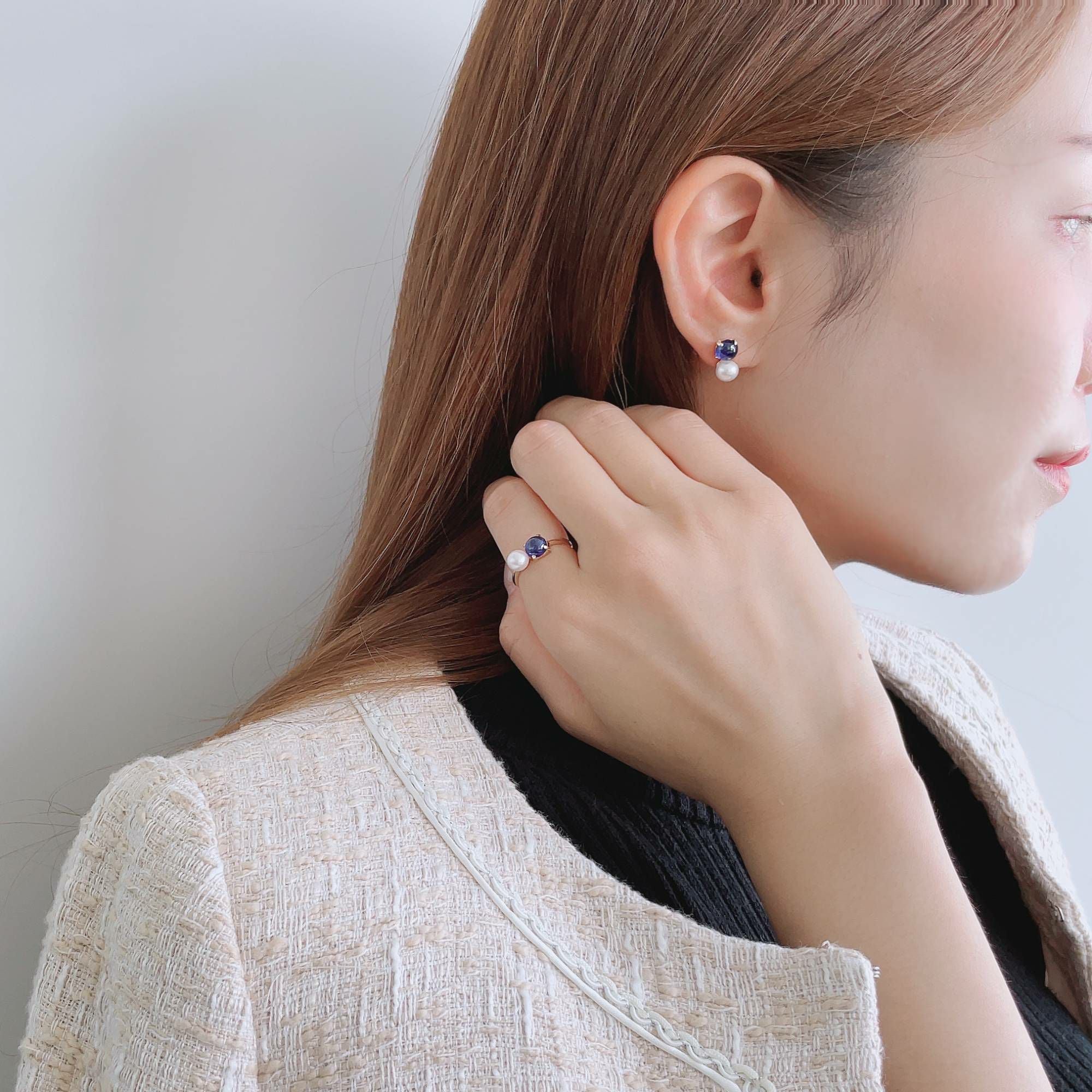WEB限定】あこや真珠×サファイア リング 5.5-6.0mm/6mmUP K10YG | WSP