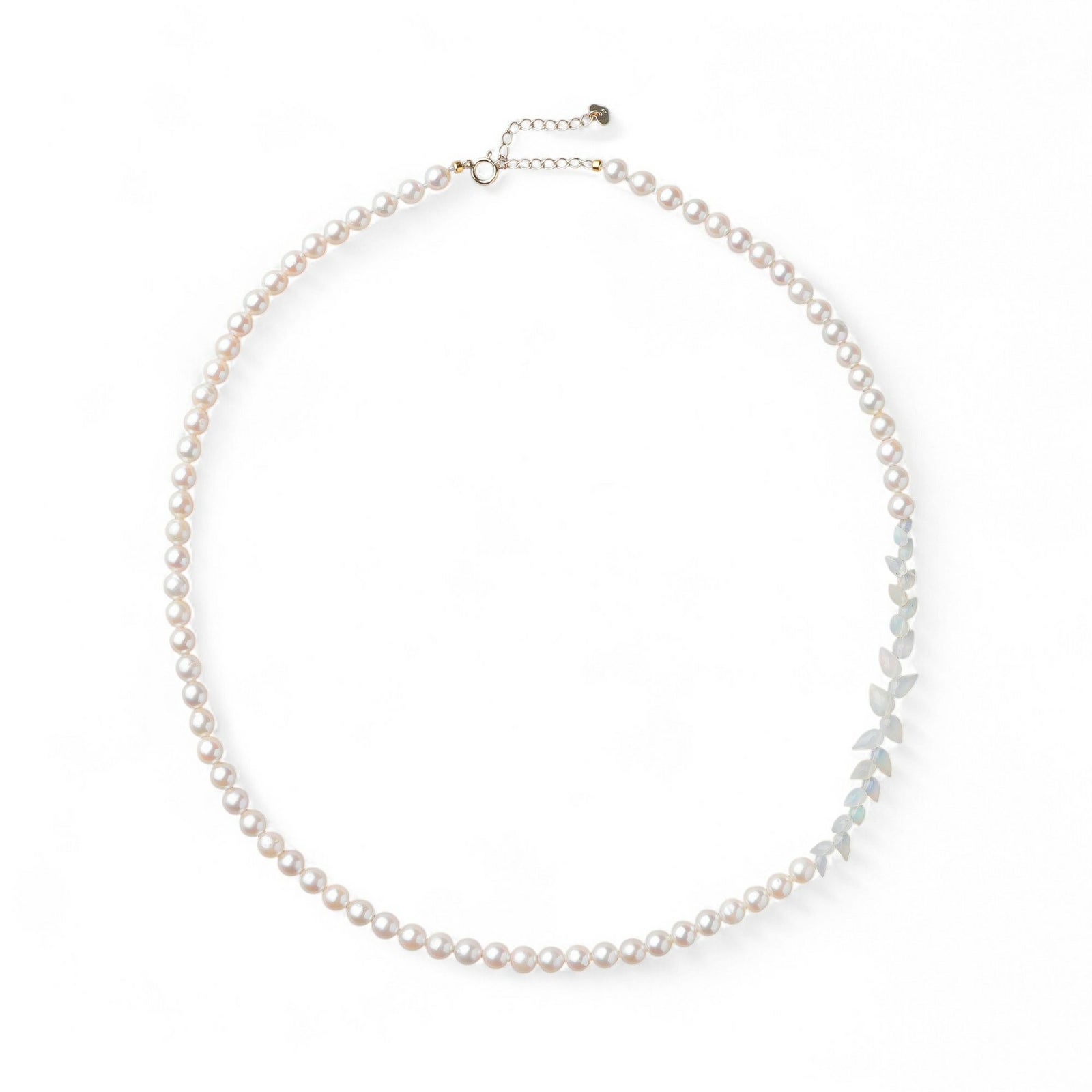 あこや真珠×オパール ネックレス　5.5-6.0mm つぼみドロップ