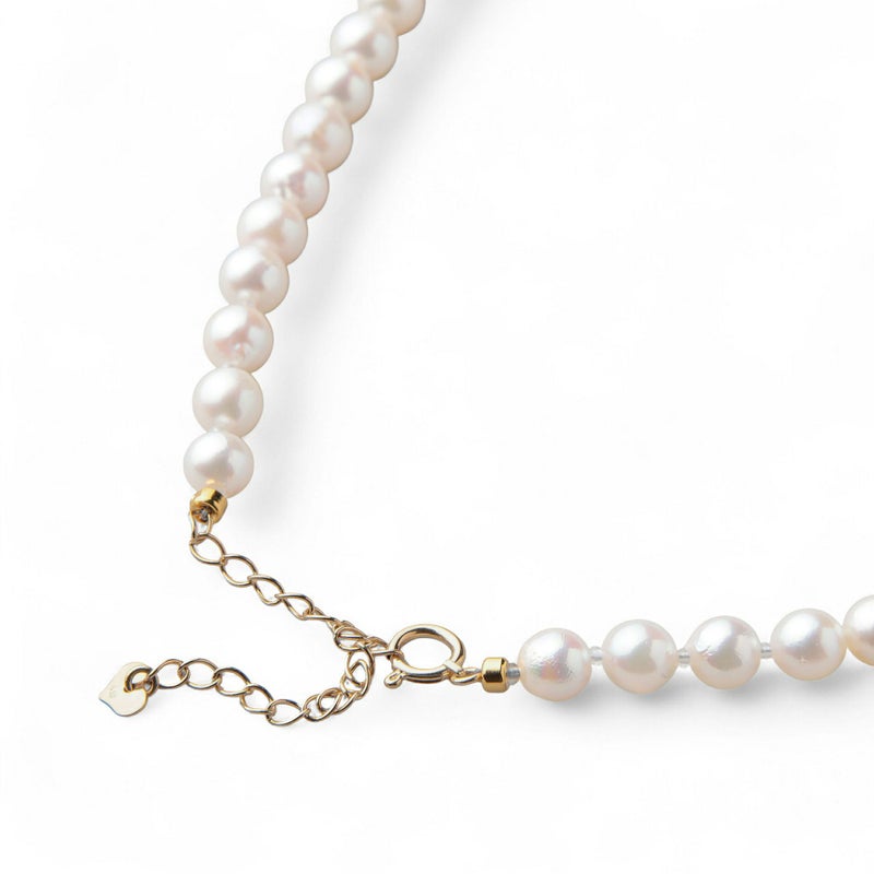 あこや真珠×オパール ネックレス　5.5-6.0mm つぼみドロップ