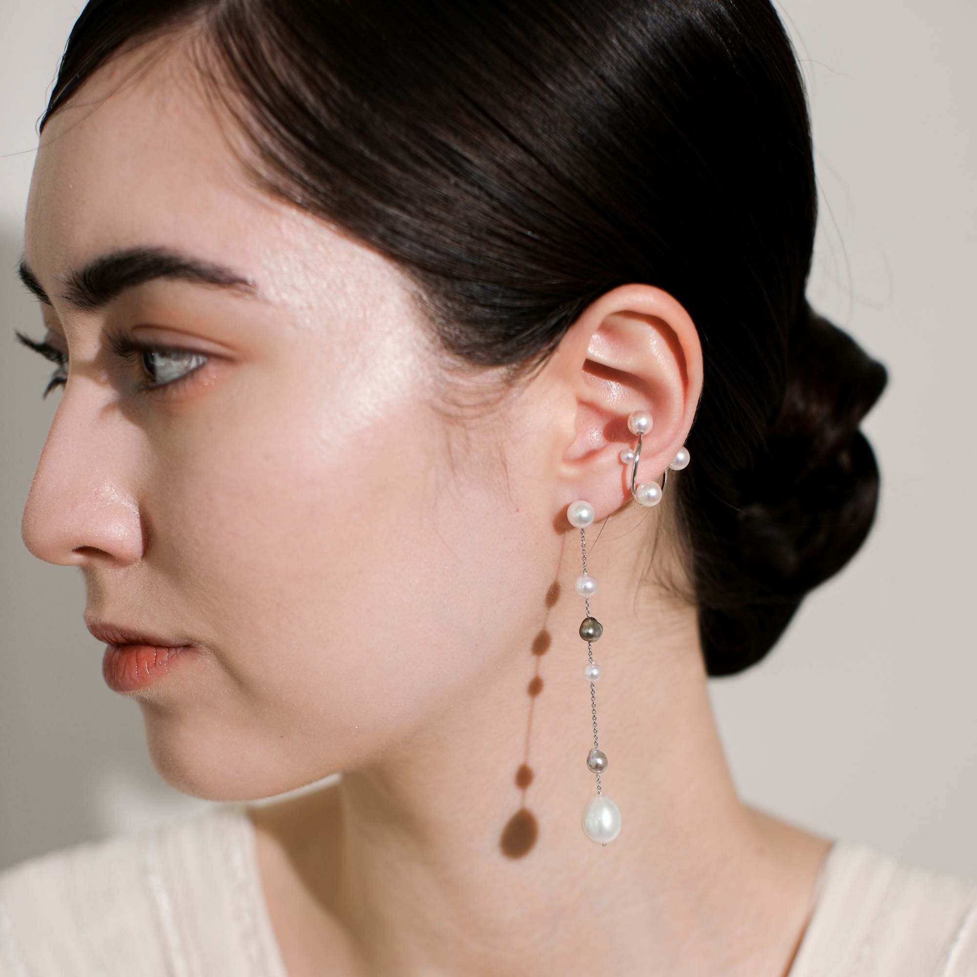 Mabelle マベルイヤーカフ あこや真珠 3.0-6.0mm K10YG/K10WG [MARLENA
