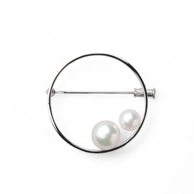 あこや真珠 ブローチ サークル　6.0-9.0mm　SV925