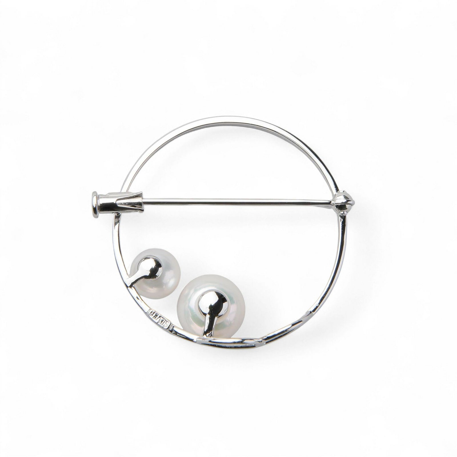 あこや真珠 ブローチ サークル　6.0-9.0mm　SV925