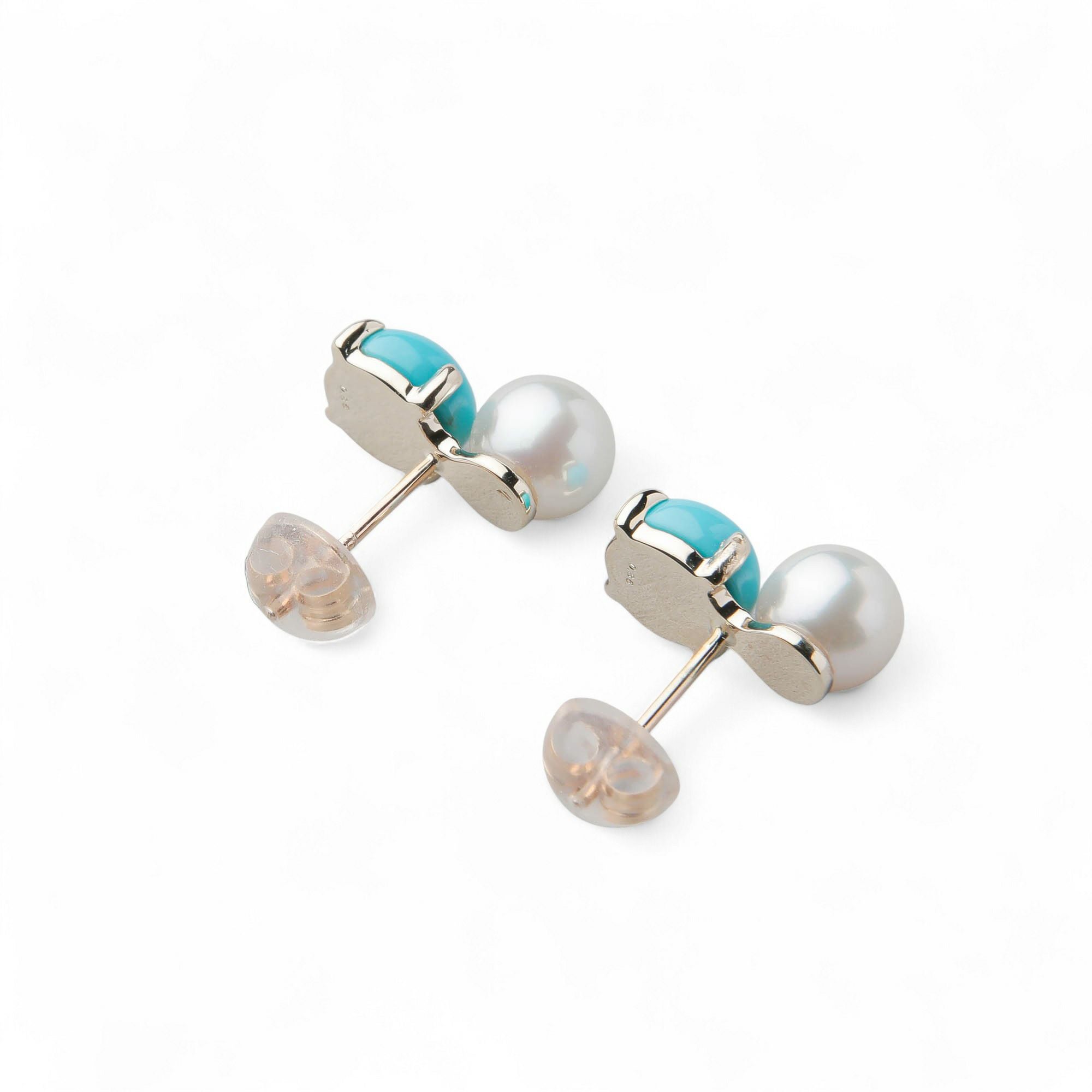 WEB限定】あこや真珠×ターコイズ ピアス 5.5-6.0mm/6mmUP K10YG | WSP