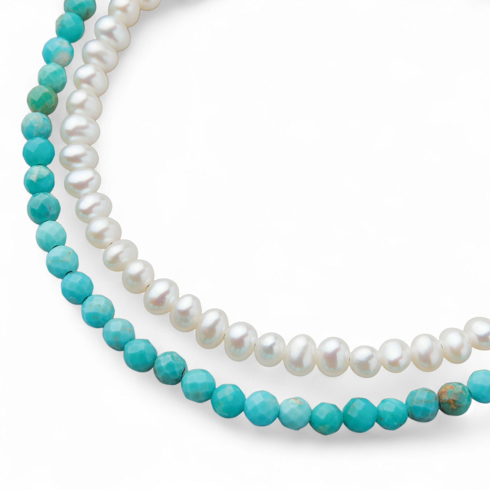 WEB限定】淡水真珠×ターコイズ ネックレス 2.5-3.2mm ハーフ | 淡水