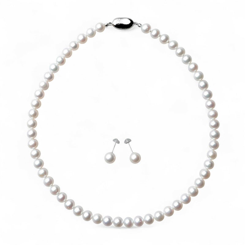 淡水真珠 ネックレスセット7.5-8.5mm 上質ランク