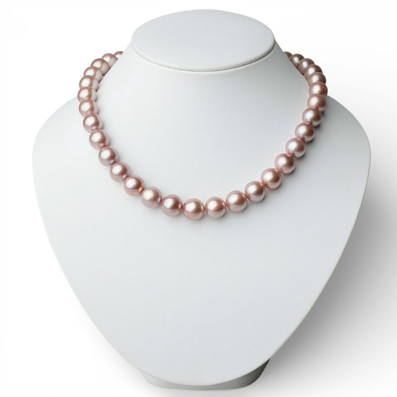 淡水真珠 (有核) ネックレス10-12mm -Mauvette-