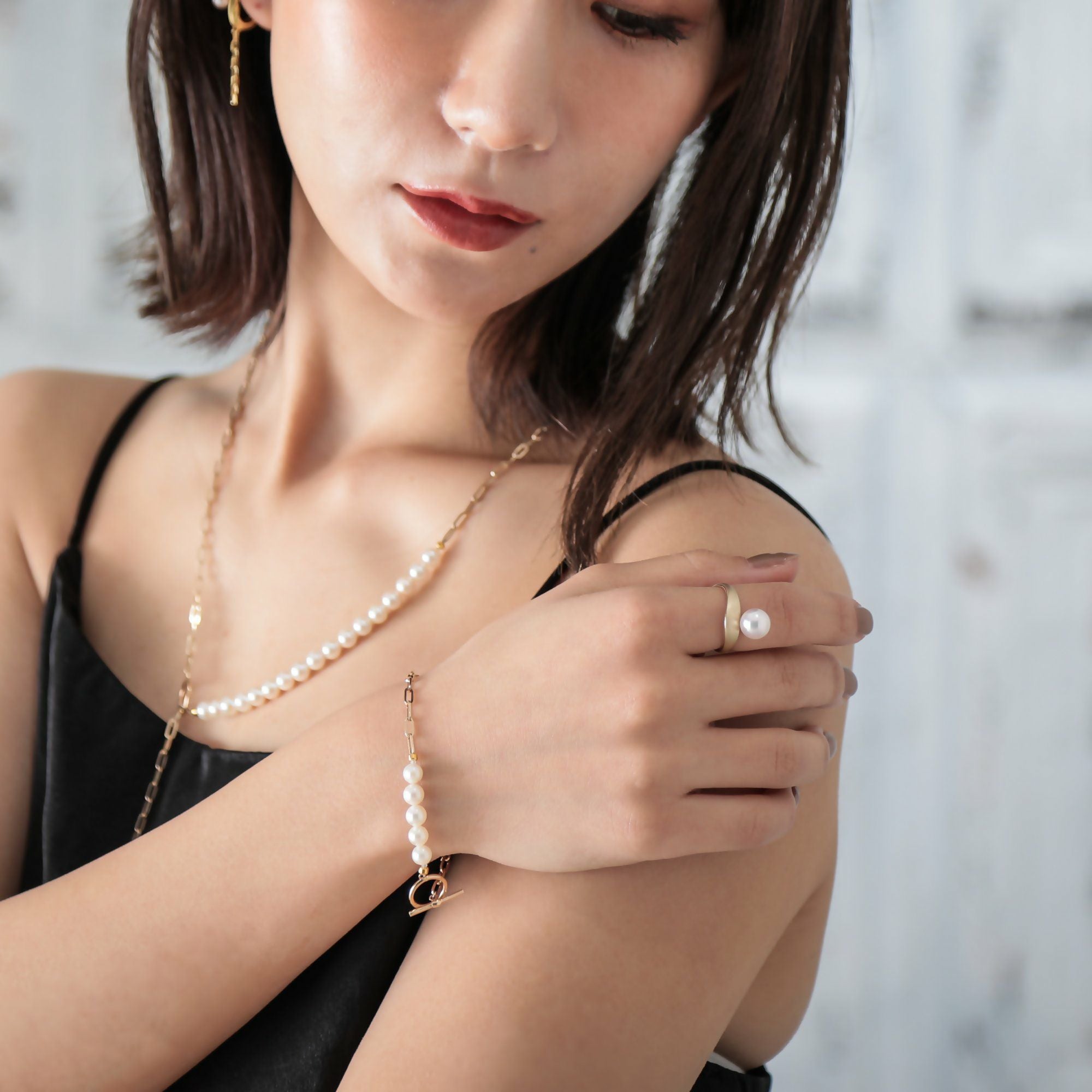 Supple あこや真珠 チェーンブレスレット 5.5-6.0mm K10YG | WSP