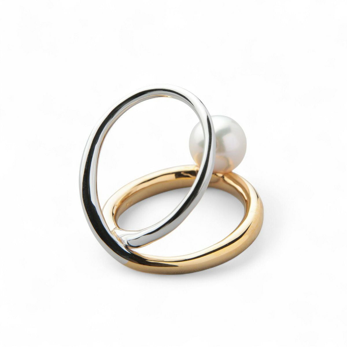 Supple あこや真珠 ダブルリング　8.5-9.0mm SV925 コンビカラー