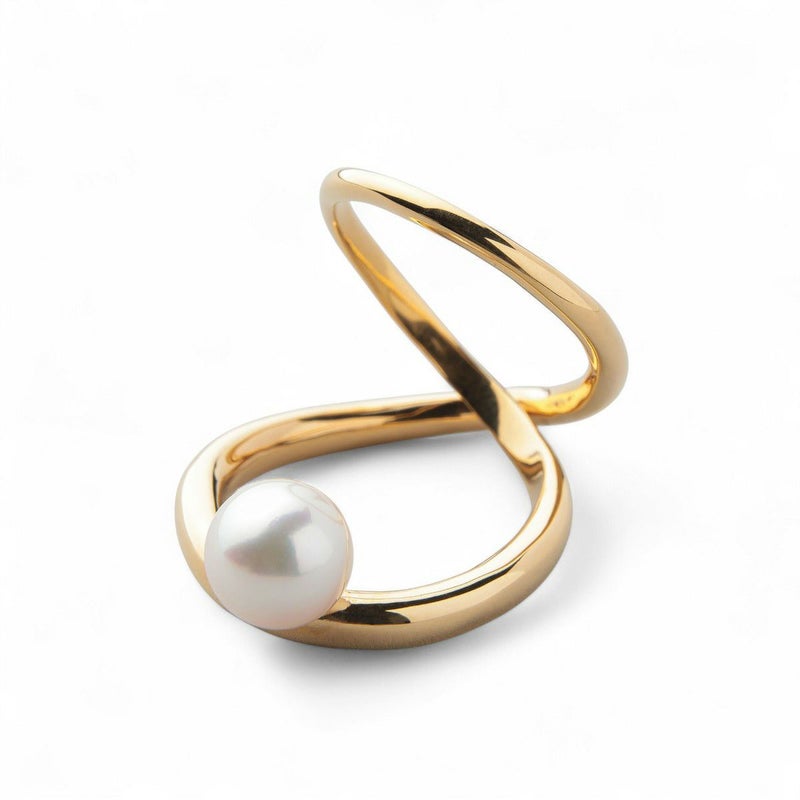 Supple あこや真珠 ダブルリング　8.5-9.0mm SV925 GP