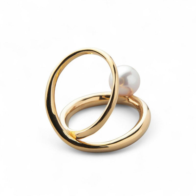 Supple あこや真珠 ダブルリング　8.5-9.0mm SV925 GP