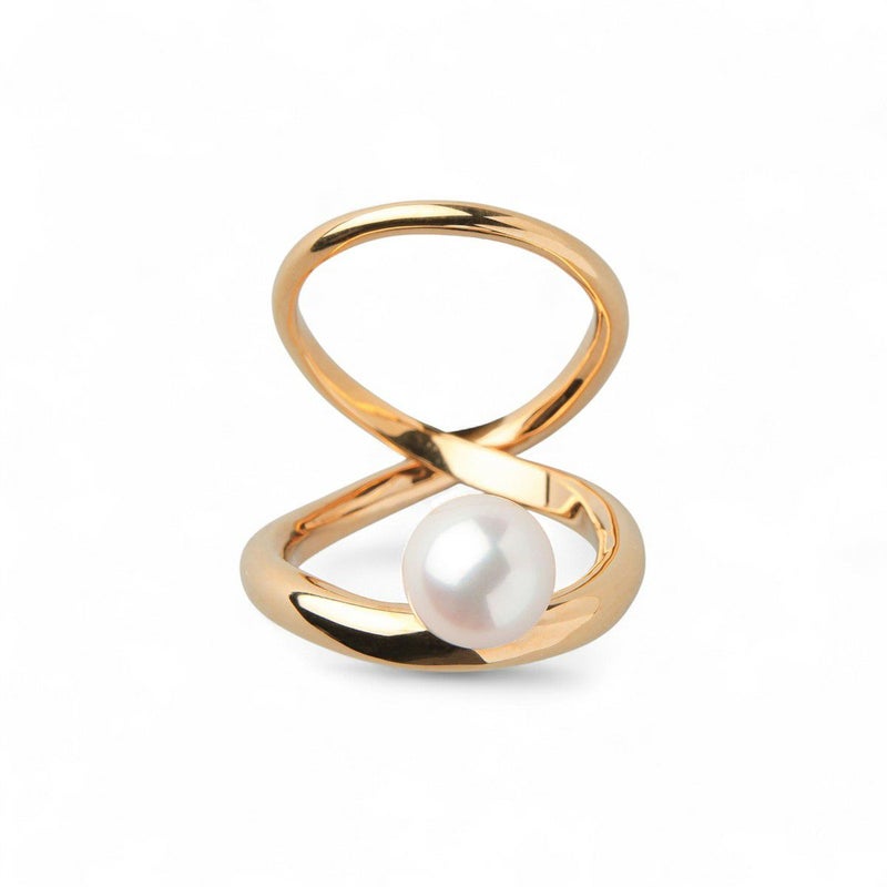 Supple あこや真珠 ダブルリング　8.5-9.0mm SV925 GP