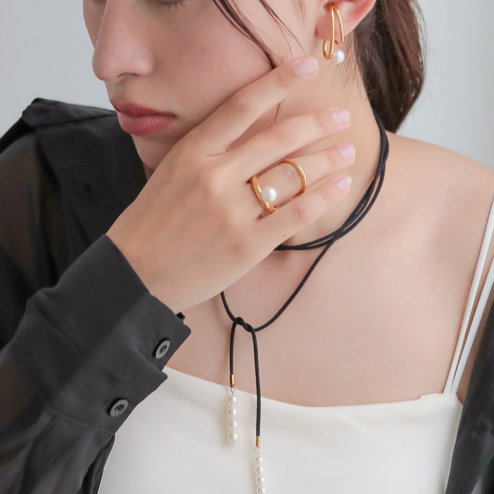 Supple あこや真珠 ダブルリング 8.5-9.0mm SV925 GP | あこや真珠リング