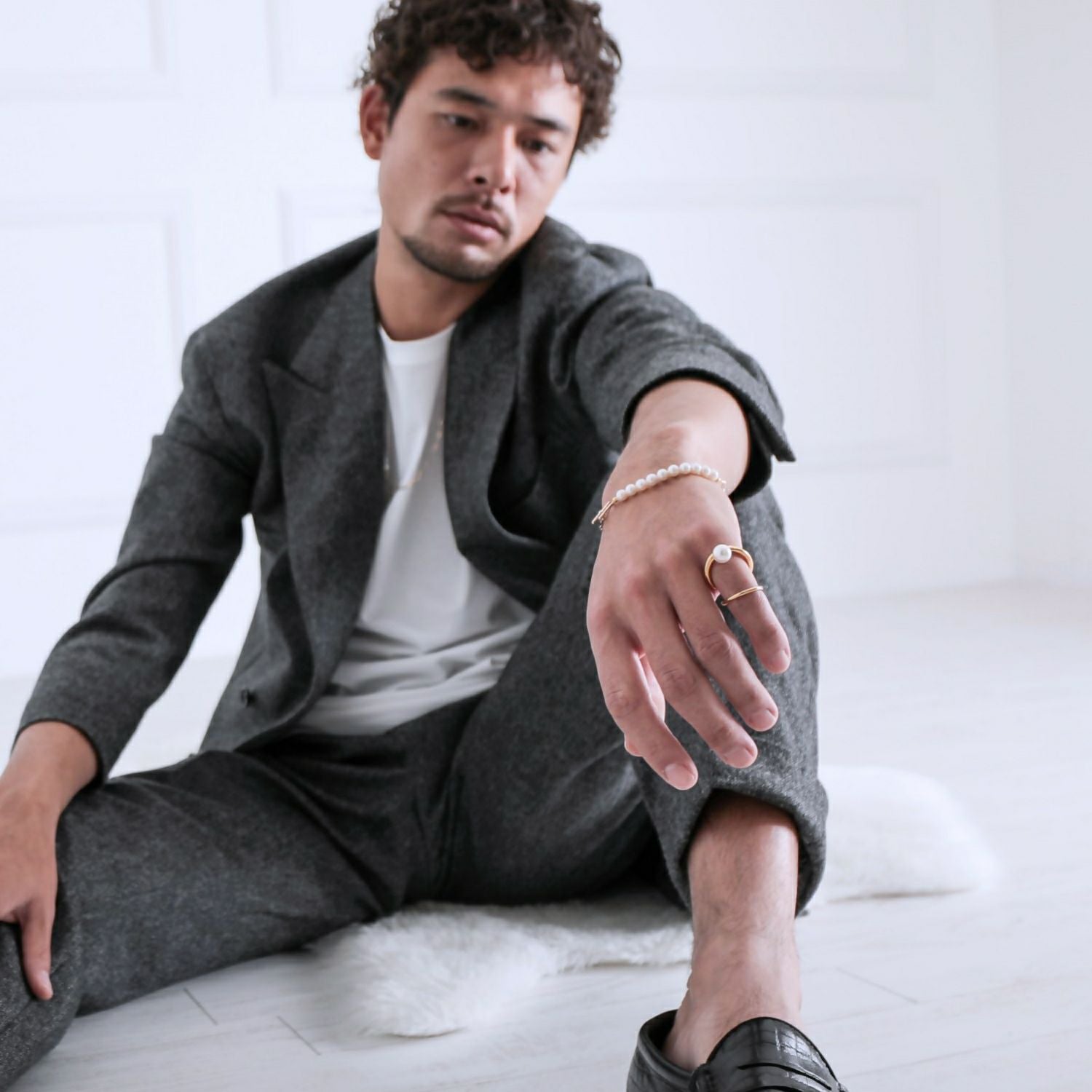 Supple あこや真珠 ダブルリング　8.5-9.0mm SV925 GP