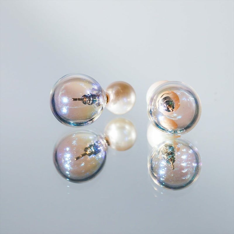 ハリオ ガラスバックキャッチ (片耳)　オーロラカラー