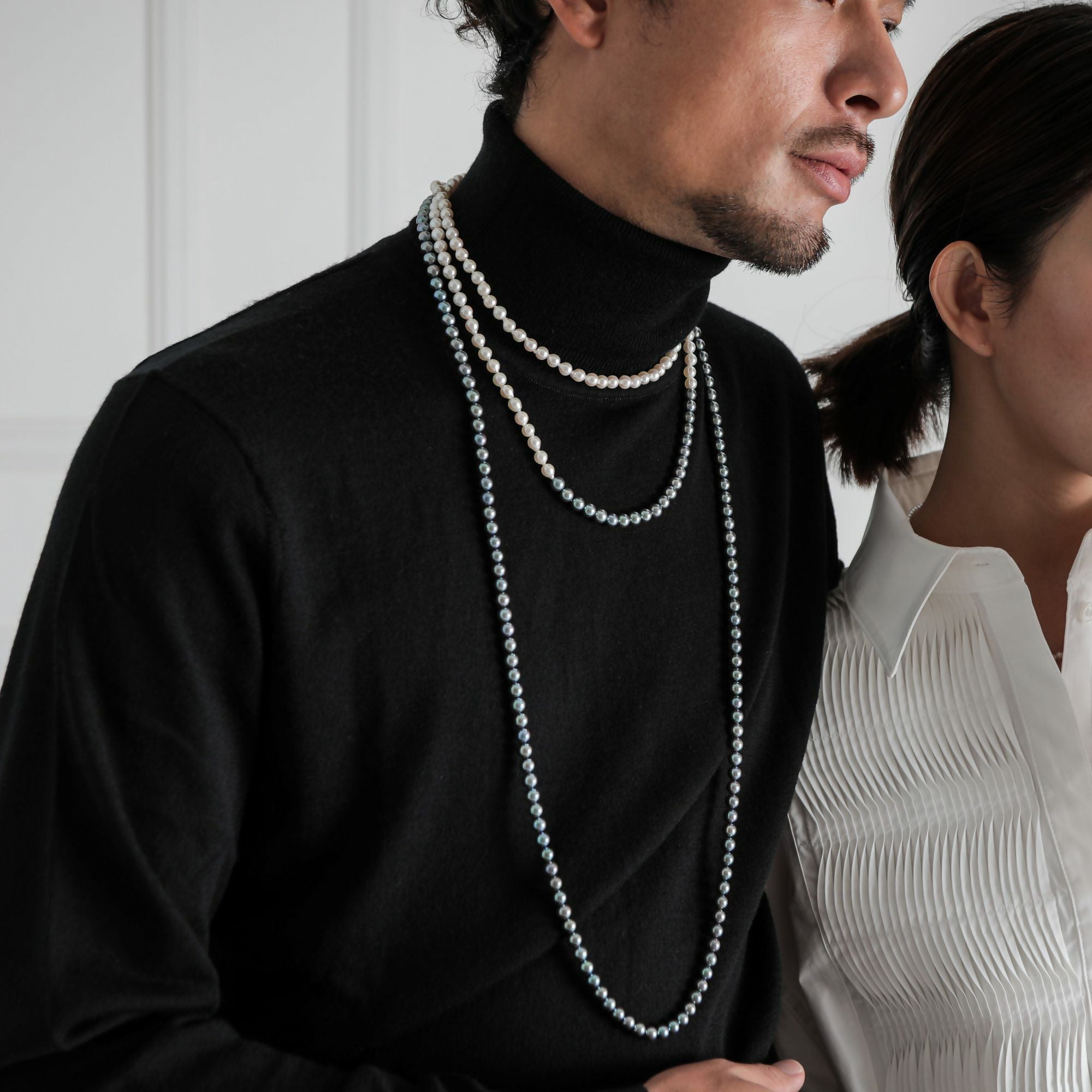 あこや真珠 ロングネックレス6.0mm-7.0mm ツートン | ～7.0mm