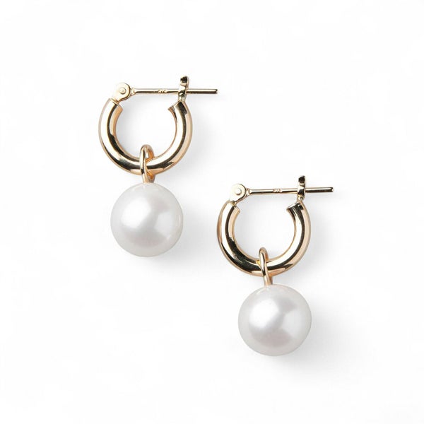 Bubble 淡水真珠 フープピアス　8mmUP K18YG