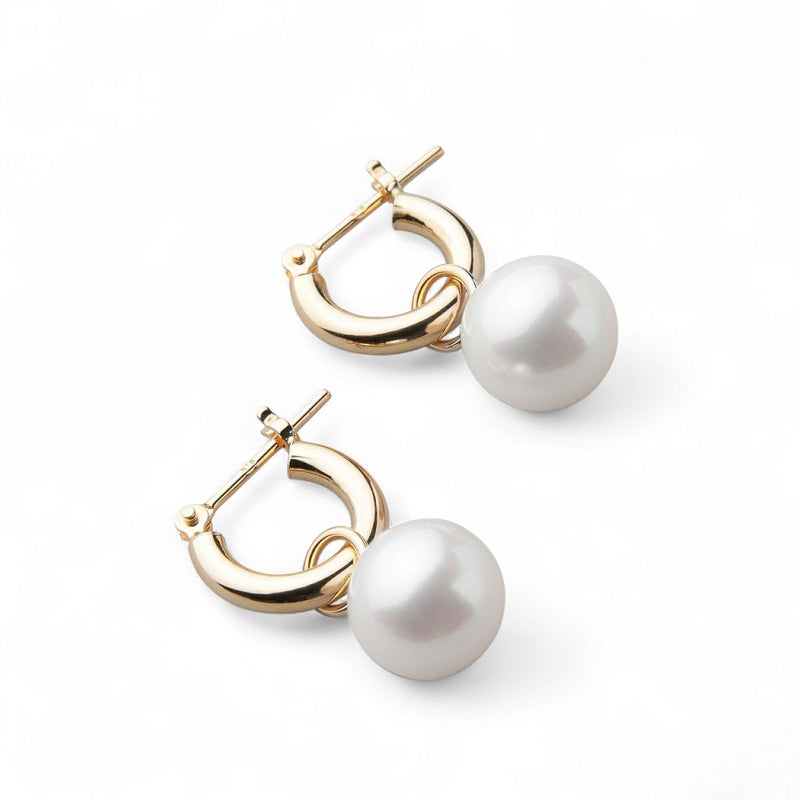Bubble 淡水真珠 フープピアス　8mmUP K18YG